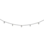 Sterling Silver Rhodium-plated CZ 12.5in With 2in ext Choker Necklace