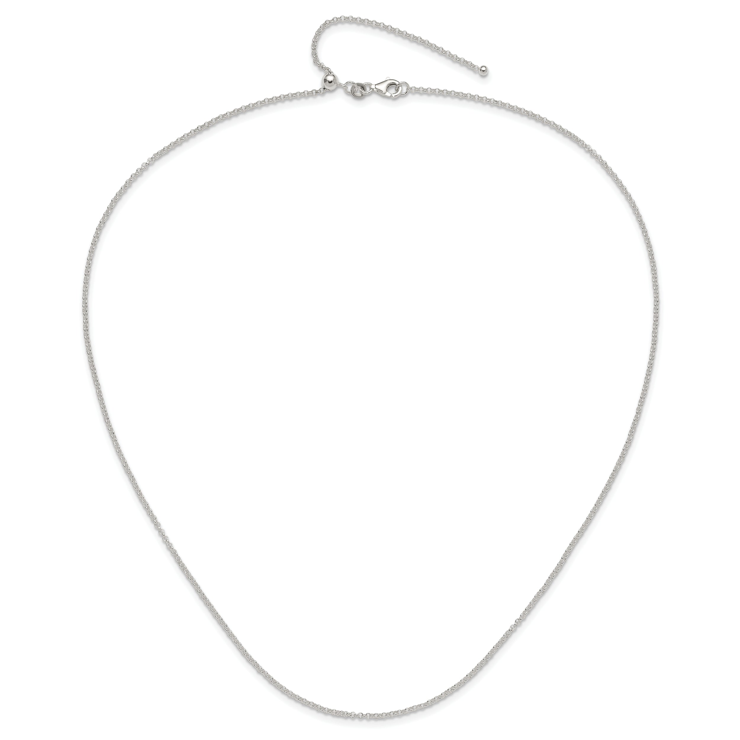 Sterling Silver Polished Adjustable Necklace