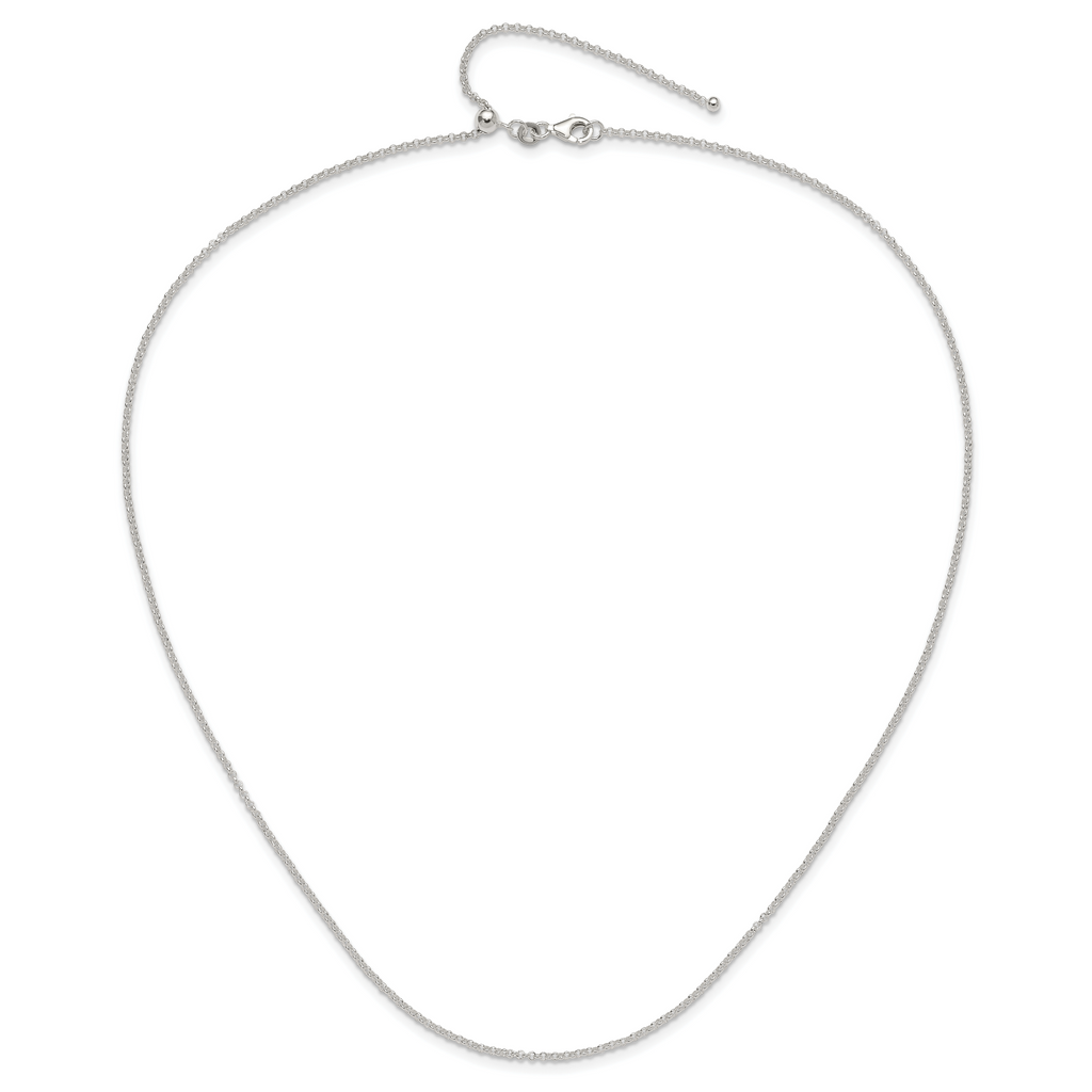 Sterling Silver Polished Adjustable Necklace