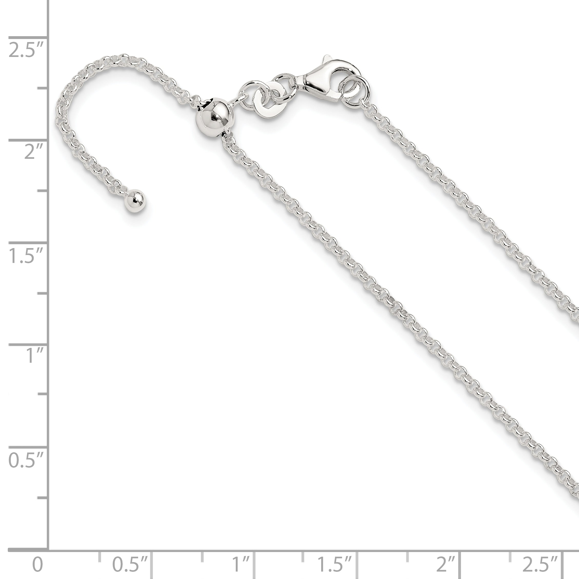 Sterling Silver Polished Adjustable Necklace