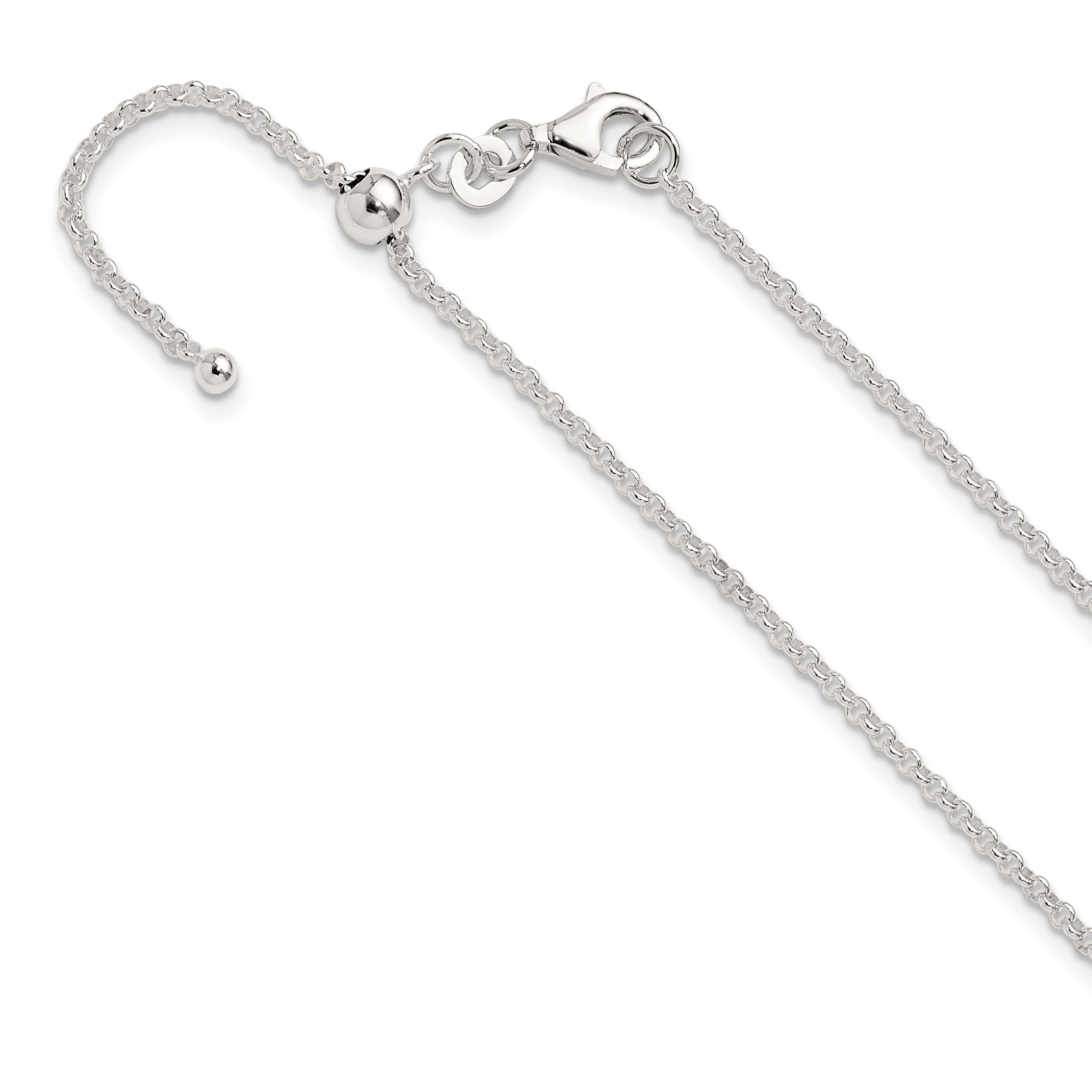 Sterling Silver Polished Adjustable Necklace