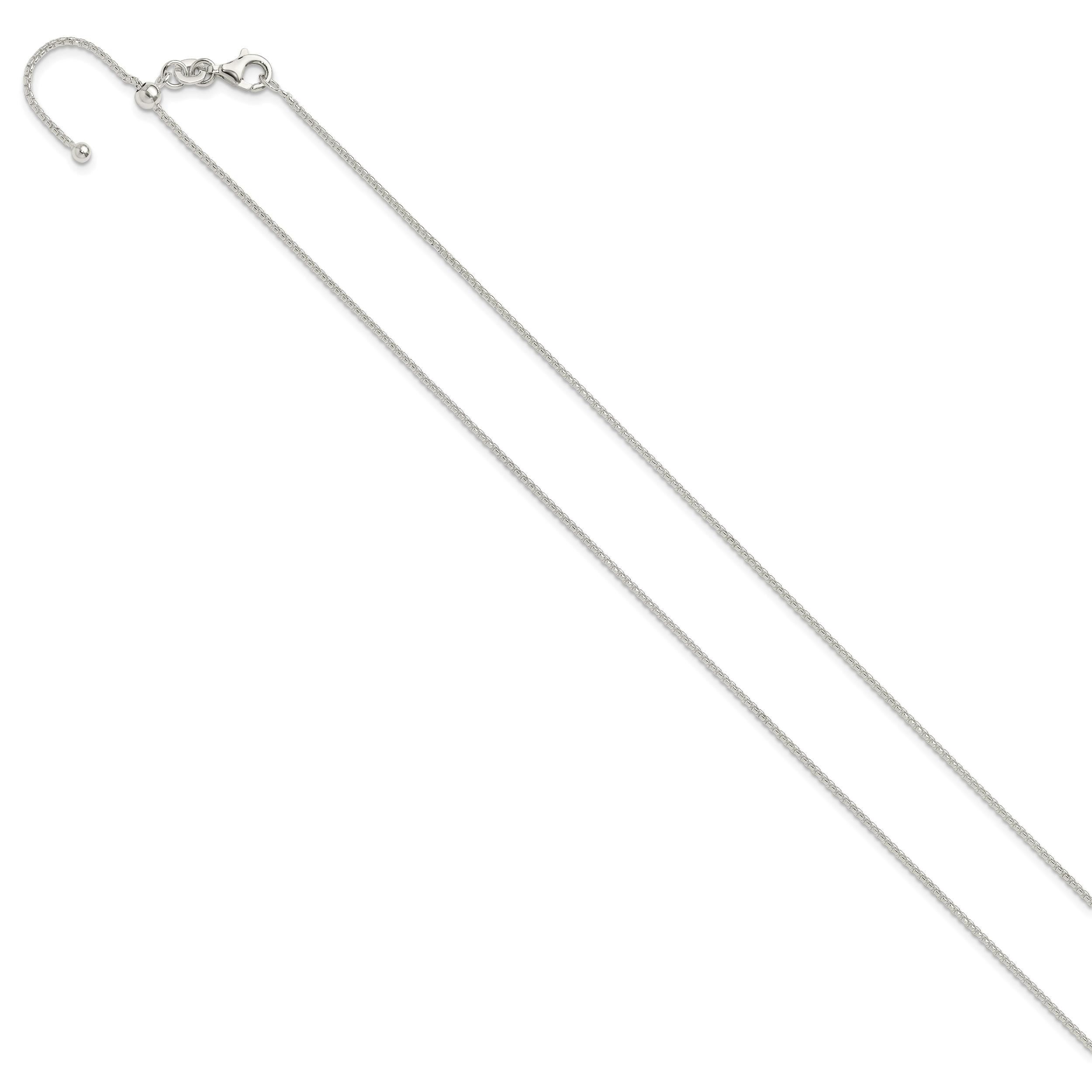 Sterling Silver Polished Adjustable Necklace Secondary image