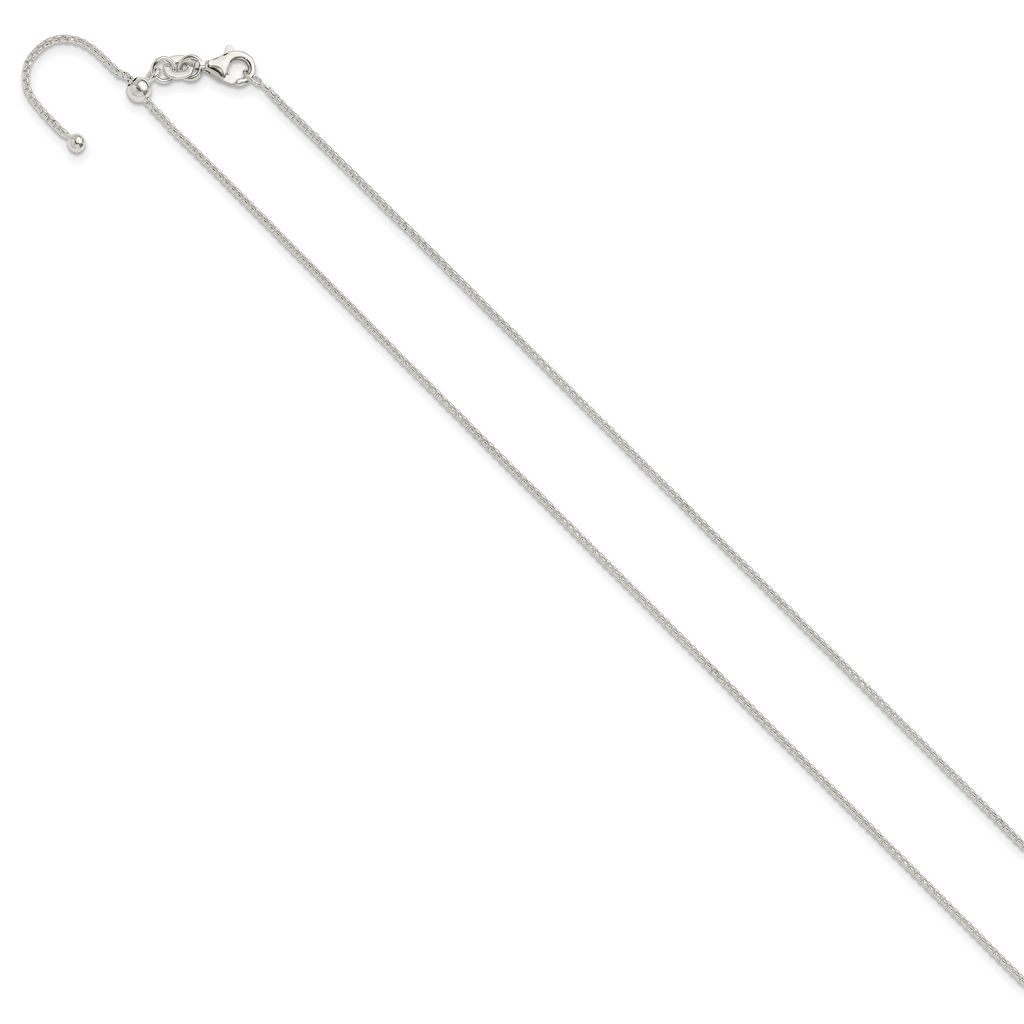 Sterling Silver Polished Adjustable Necklace