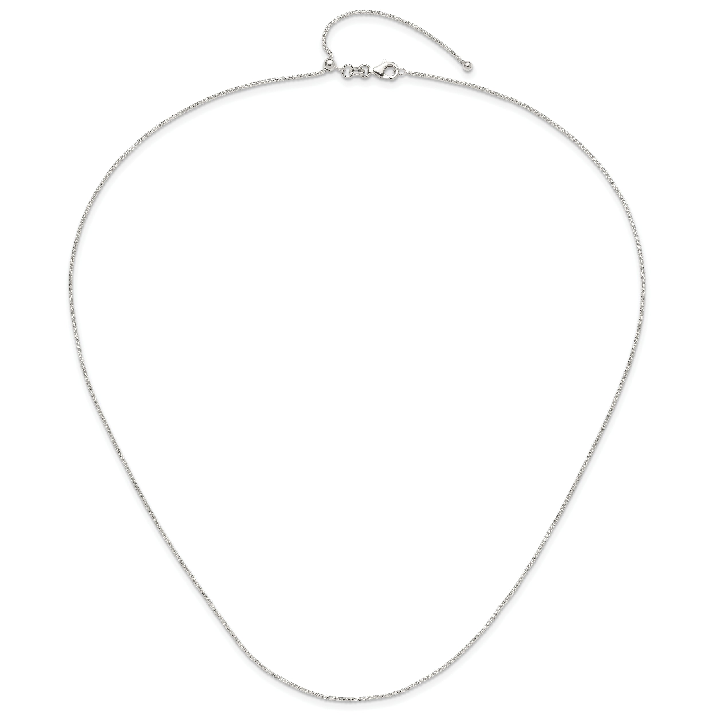 Sterling Silver Polished Adjustable Necklace