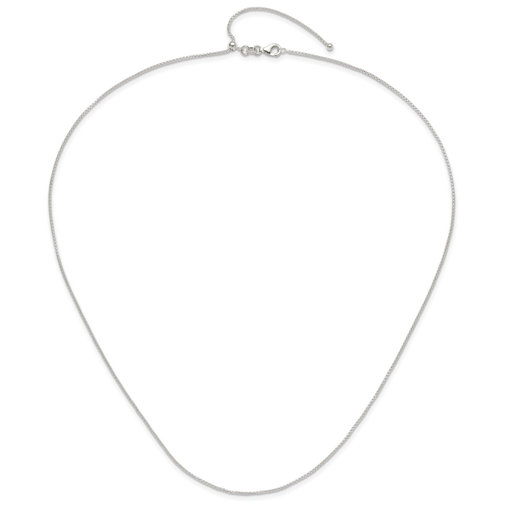 Sterling Silver Polished Adjustable Necklace