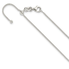 Sterling Silver Polished Adjustable Necklace