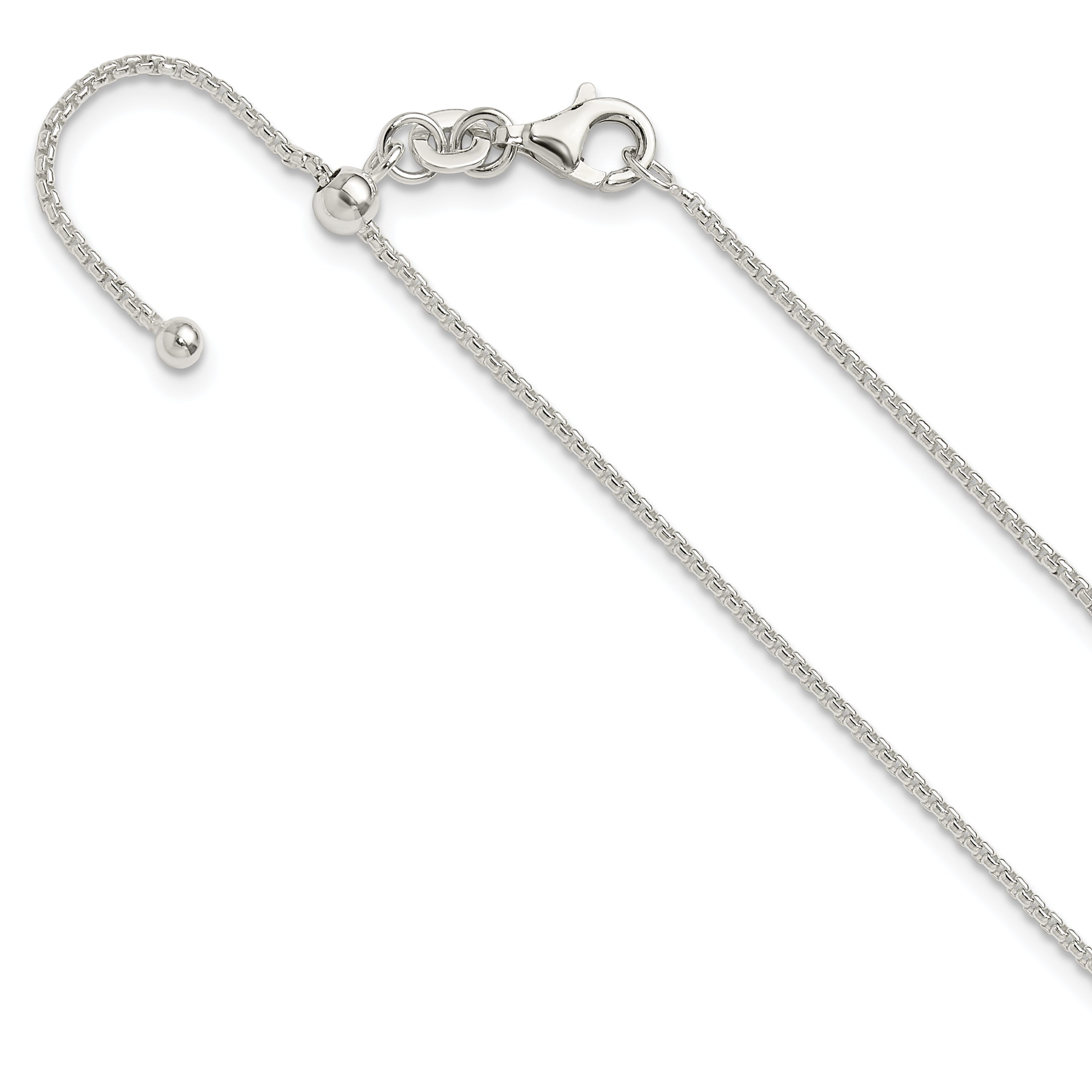 Sterling Silver Polished Adjustable Necklace