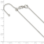 Sterling Silver Polished Beaded Adjustable Necklace