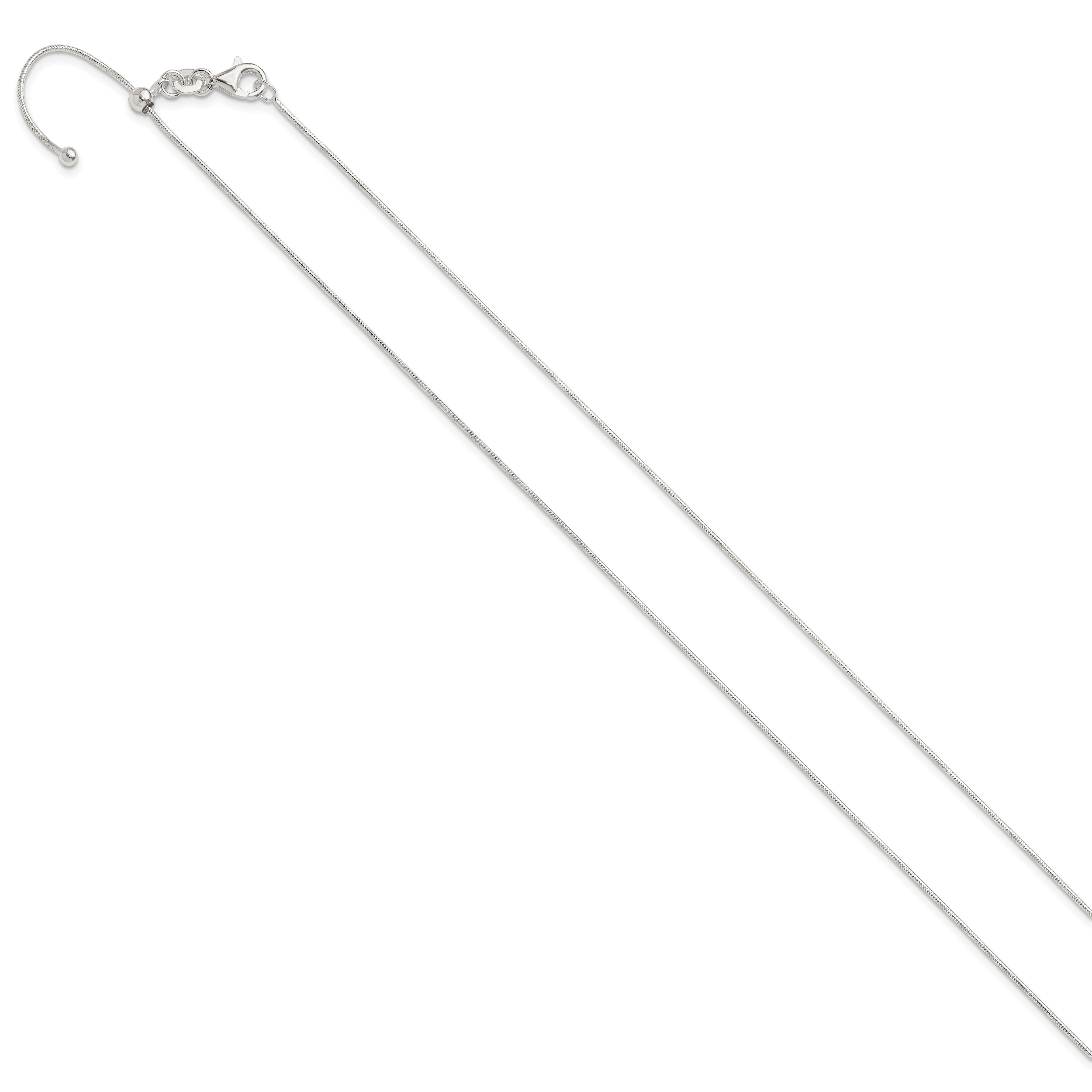 Sterling Silver Polished Adjustable Necklace Secondary image