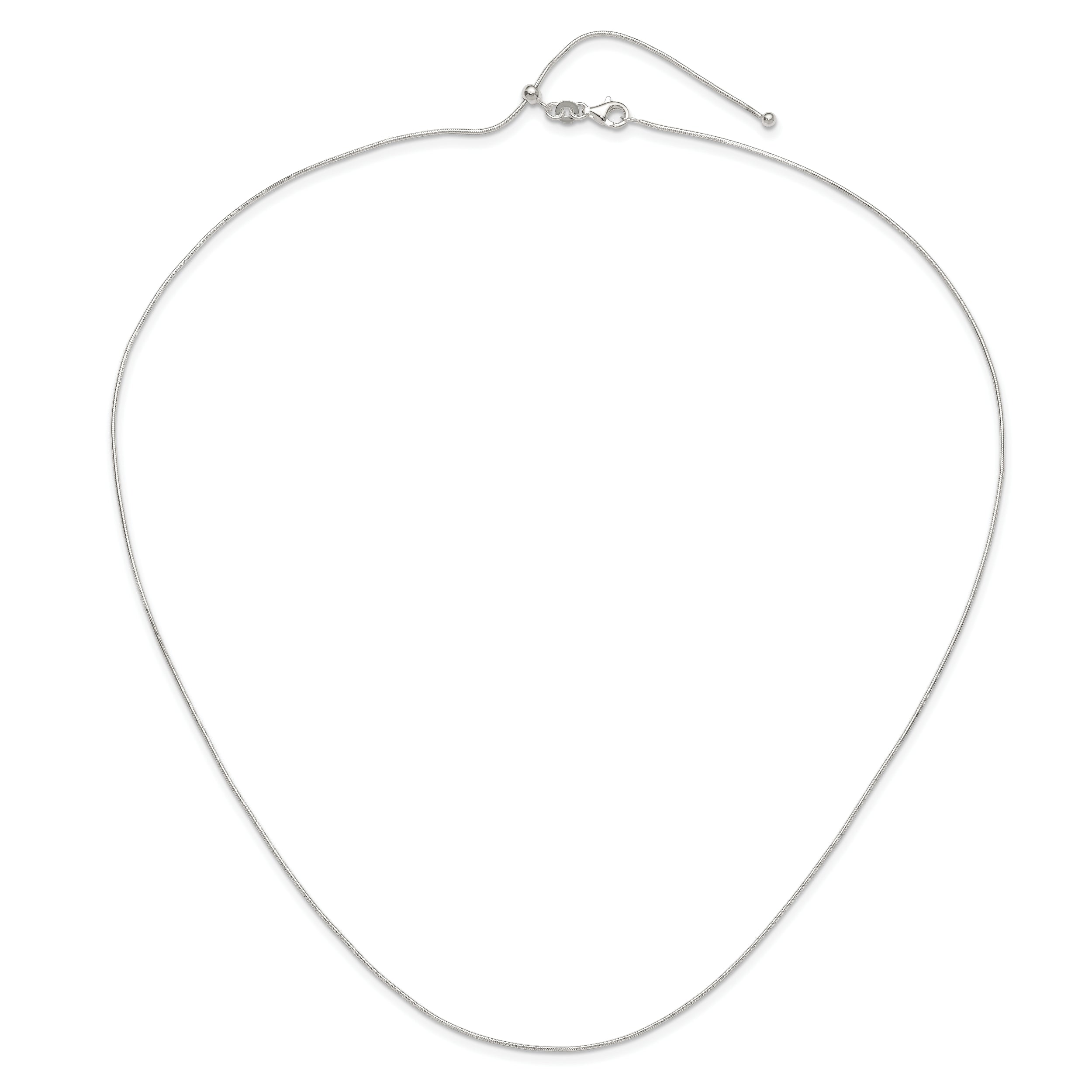 Sterling Silver Polished Adjustable Necklace