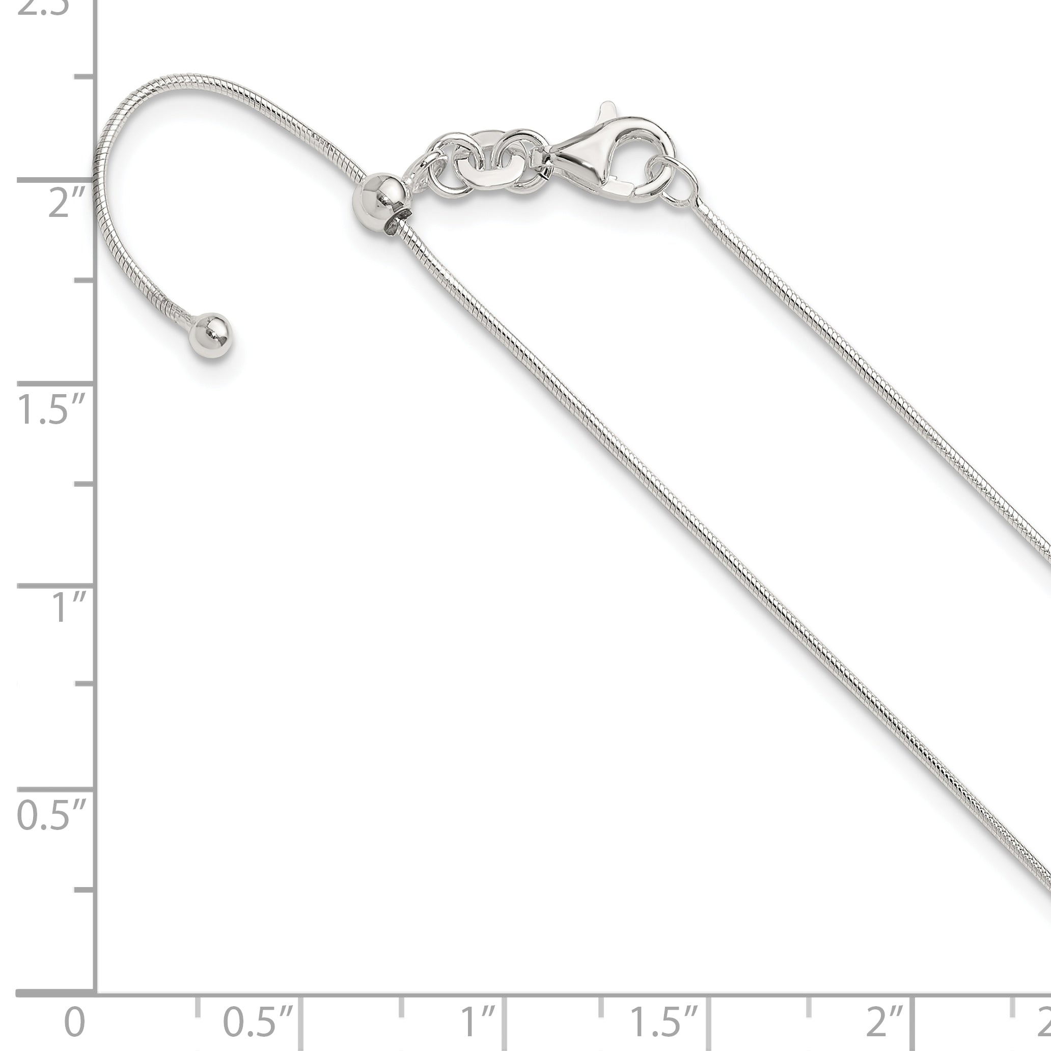 Sterling Silver Polished Adjustable Necklace