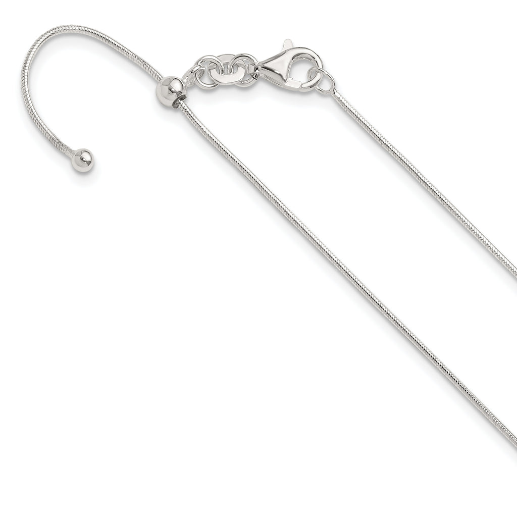 Sterling Silver Polished Adjustable Necklace