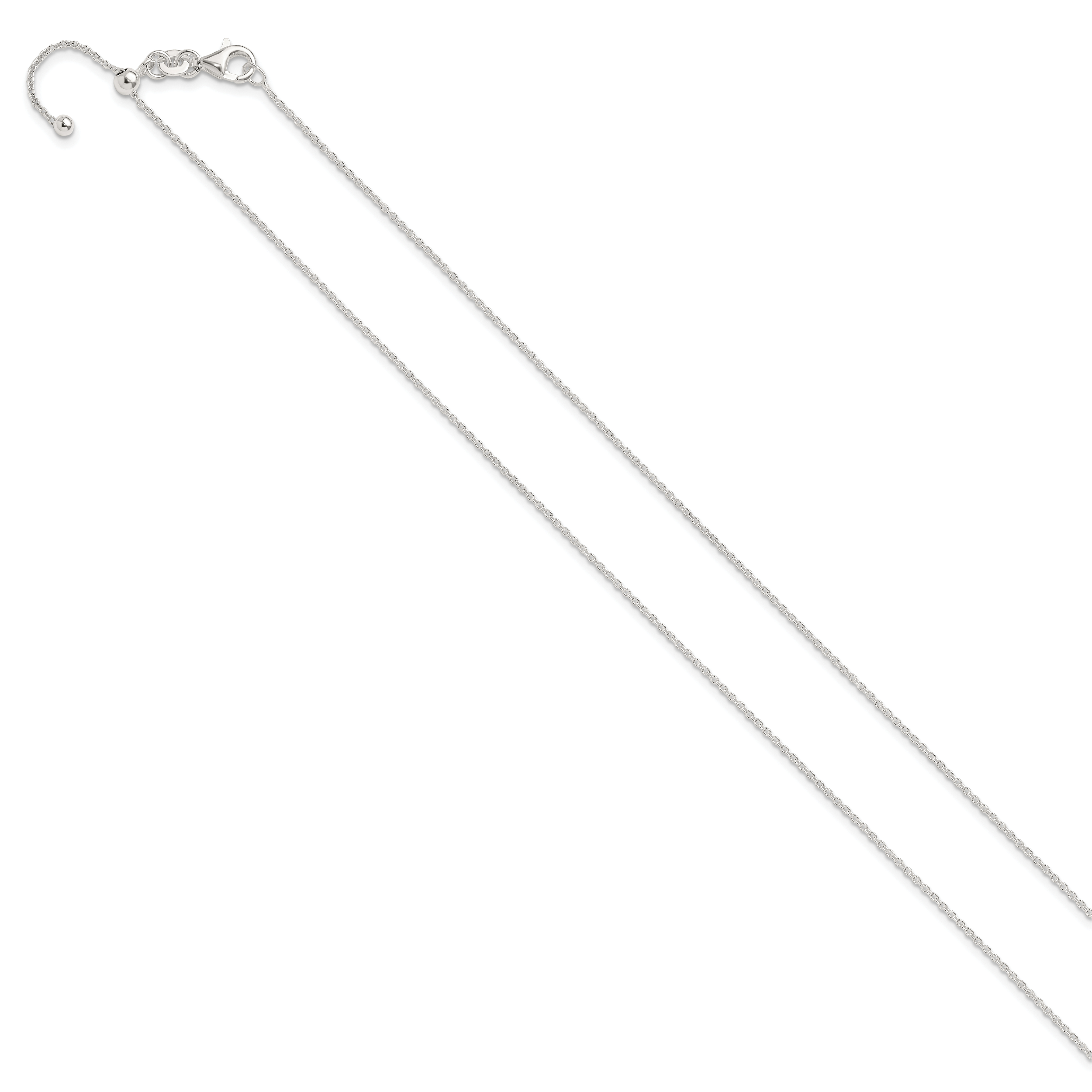 Sterling Silver Polished Adjustable Necklace Secondary image