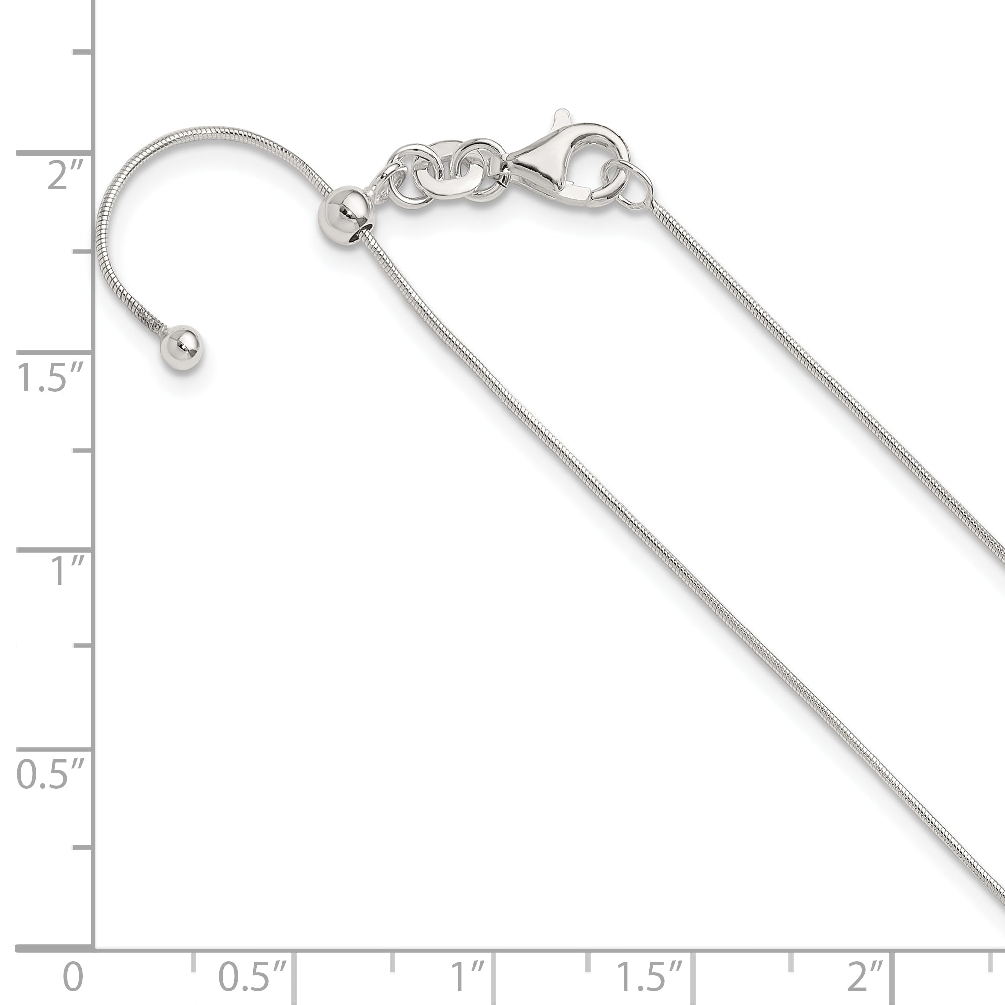 Sterling Silver Polished Adjustable Necklace