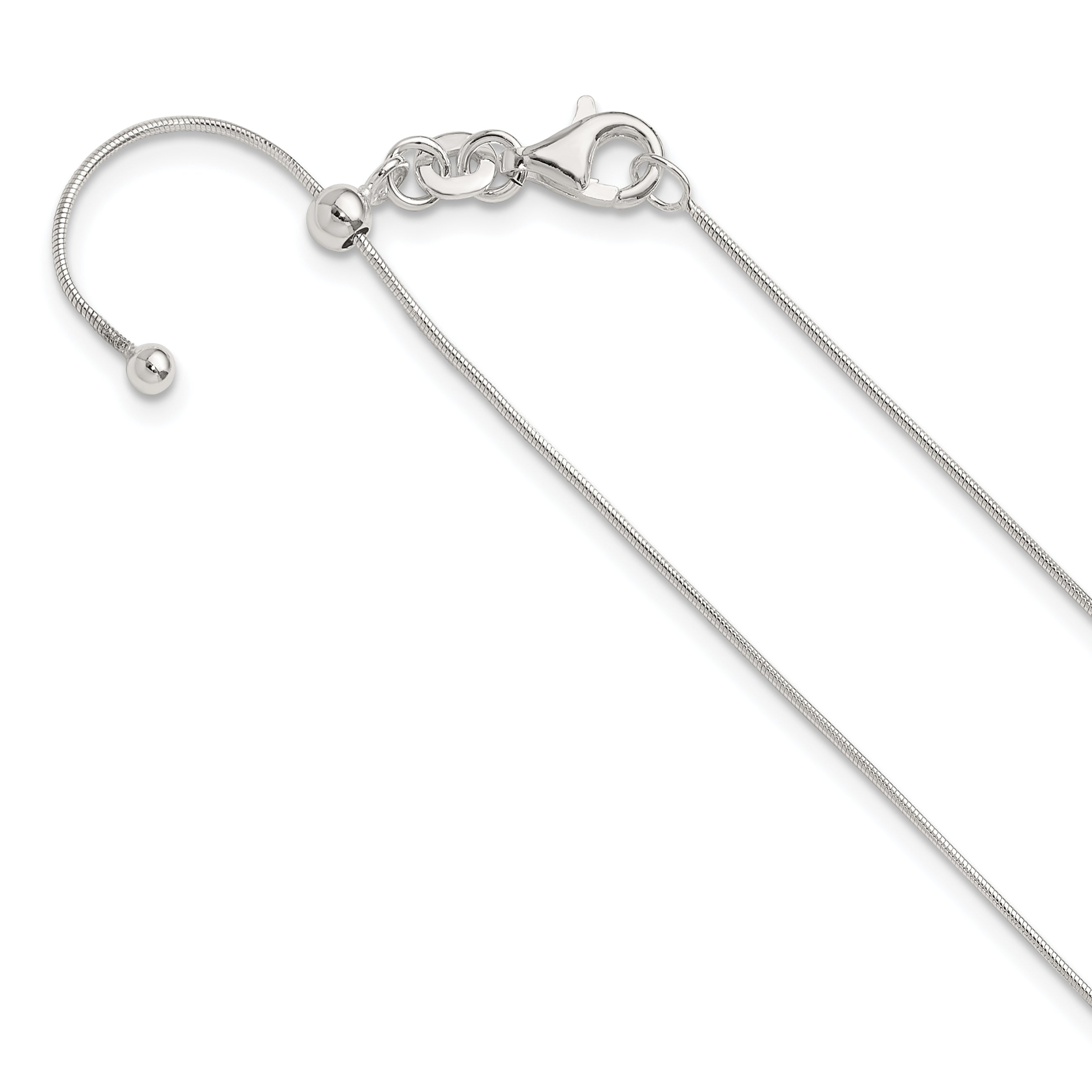 Sterling Silver Polished Adjustable Necklace Main image