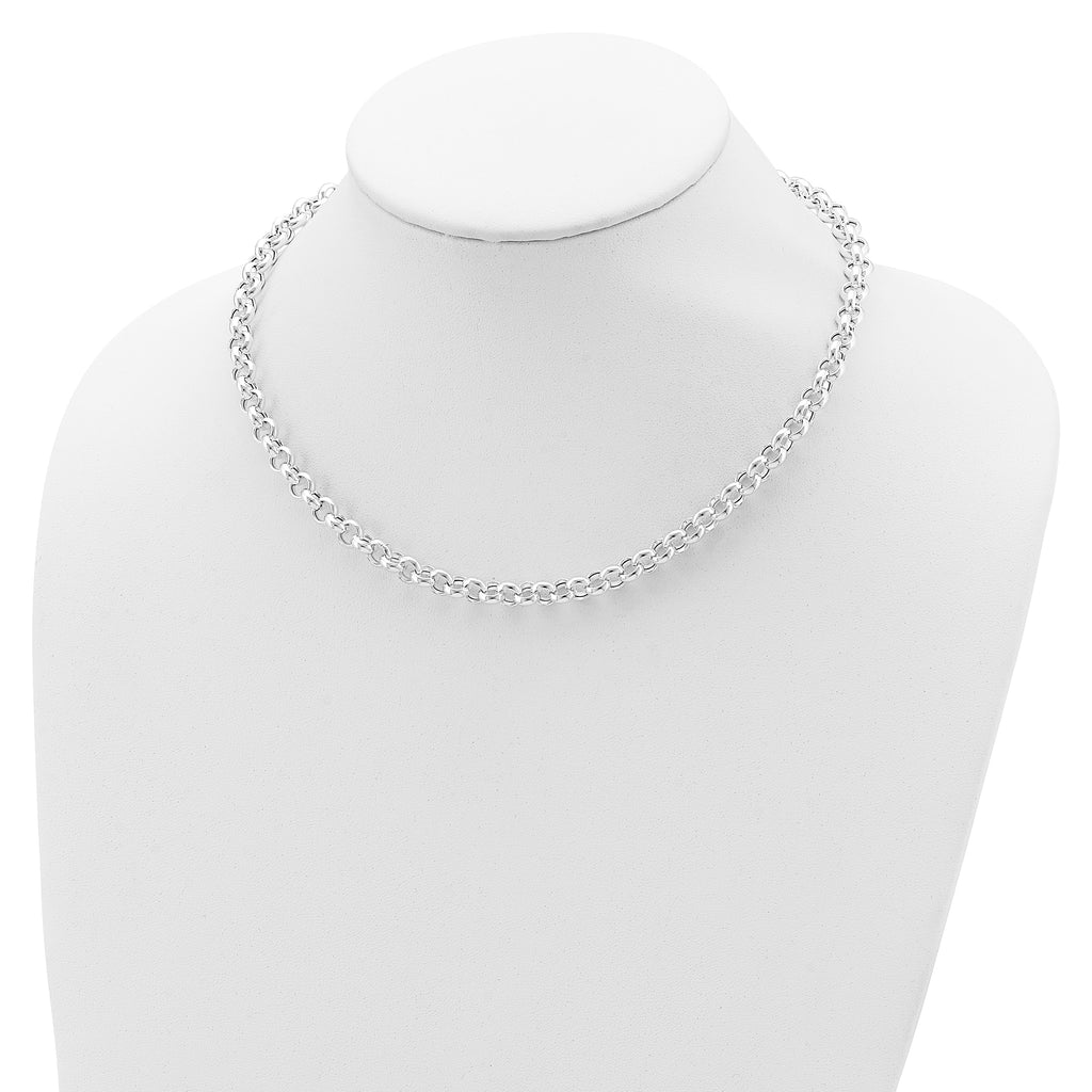 Sterling Silver Polished Rolo Fancy Necklace