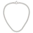 Sterling Silver Polished Rolo Fancy Necklace