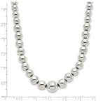Sterling Silver Polished Beaded Necklace