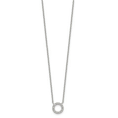 Sterling Silver CZ Circle Necklace