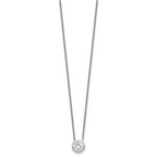 Sterling Silver Bezel 8mm CZ Necklace