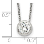 Sterling Silver Bezel 8mm CZ Necklace