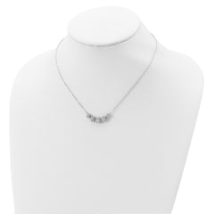 Sterling Silver Rhodium-plated 5-CZ Circles With 2in. Ext. Necklace