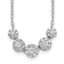 Sterling Silver Rhodium-plated 5-CZ Circles With 2in. Ext. Necklace