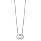 Sterling Silver Polished 2-Rings Necklace
