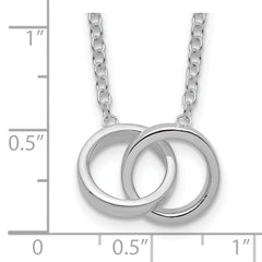 Sterling Silver Polished 2-Rings Necklace