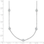 Sterling Shimmer Sterling Silver Rhodium-plated 3mm CZ 13 Stone 13 Station Necklace