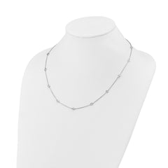 Sterling Shimmer Sterling Silver Rhodium-plated 3mm CZ 13 Stone 13 Station 20 inch Necklace