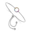 Prizma Sterling Silver Rhodium-plated Colorful CZ Open Circle Adjustable Bolo Bracelet
