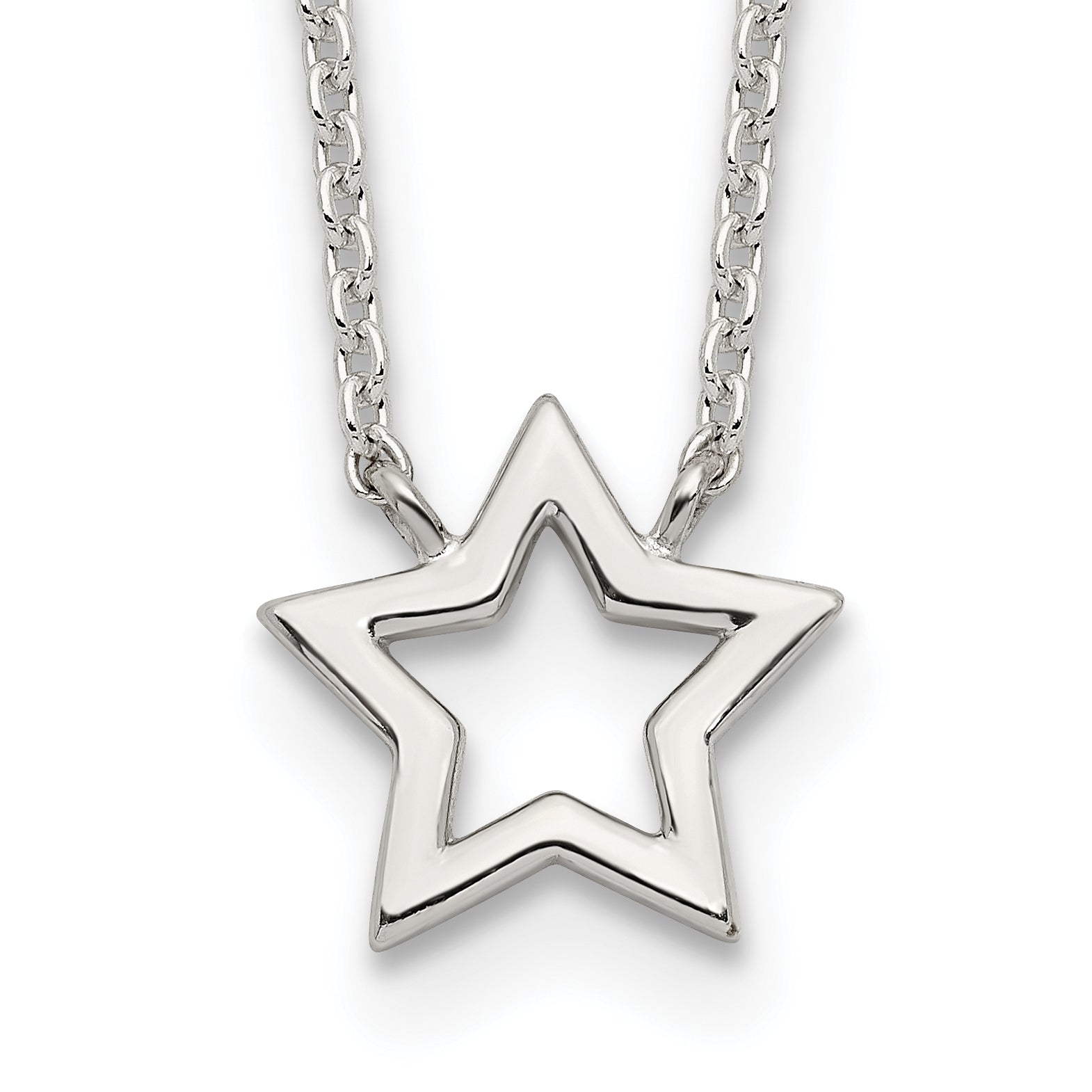 Sterling Silver Cut-Out Star Necklace Main image