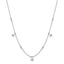 Sterling Shimmer Sterling Silver Rhodium-Rhodium-Plated 16 inch 7 Stone 7 Star Stations CZ Necklace with 2 inch extender