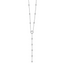 Sterling Shimmer Sterling Silver Rhodium-Rhodium-Plated 16 inch 32 Stone CZ Y-Drop Necklace with 2 inch extender