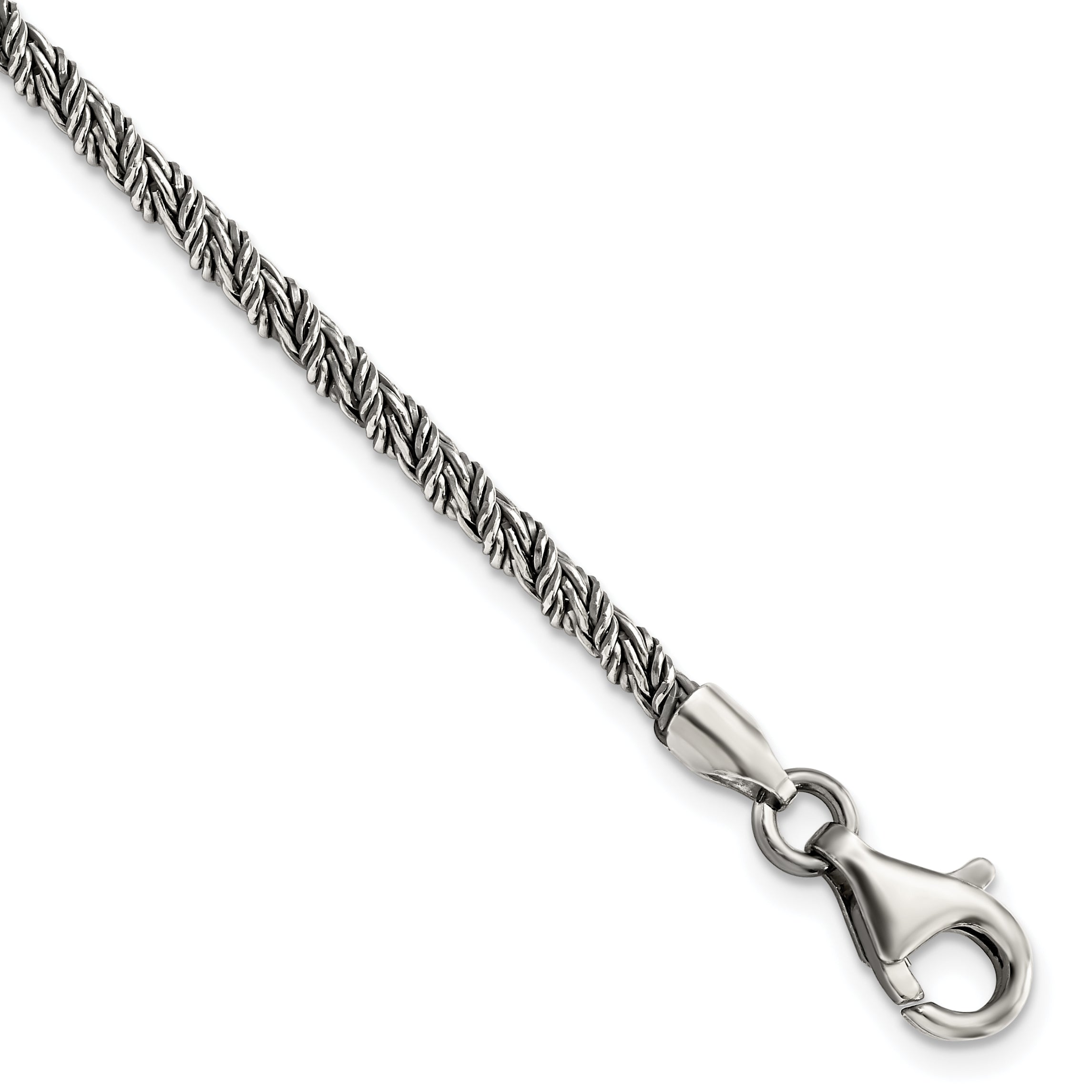 Sterling Silver Antiqued Polished Rope Bracelet Main image