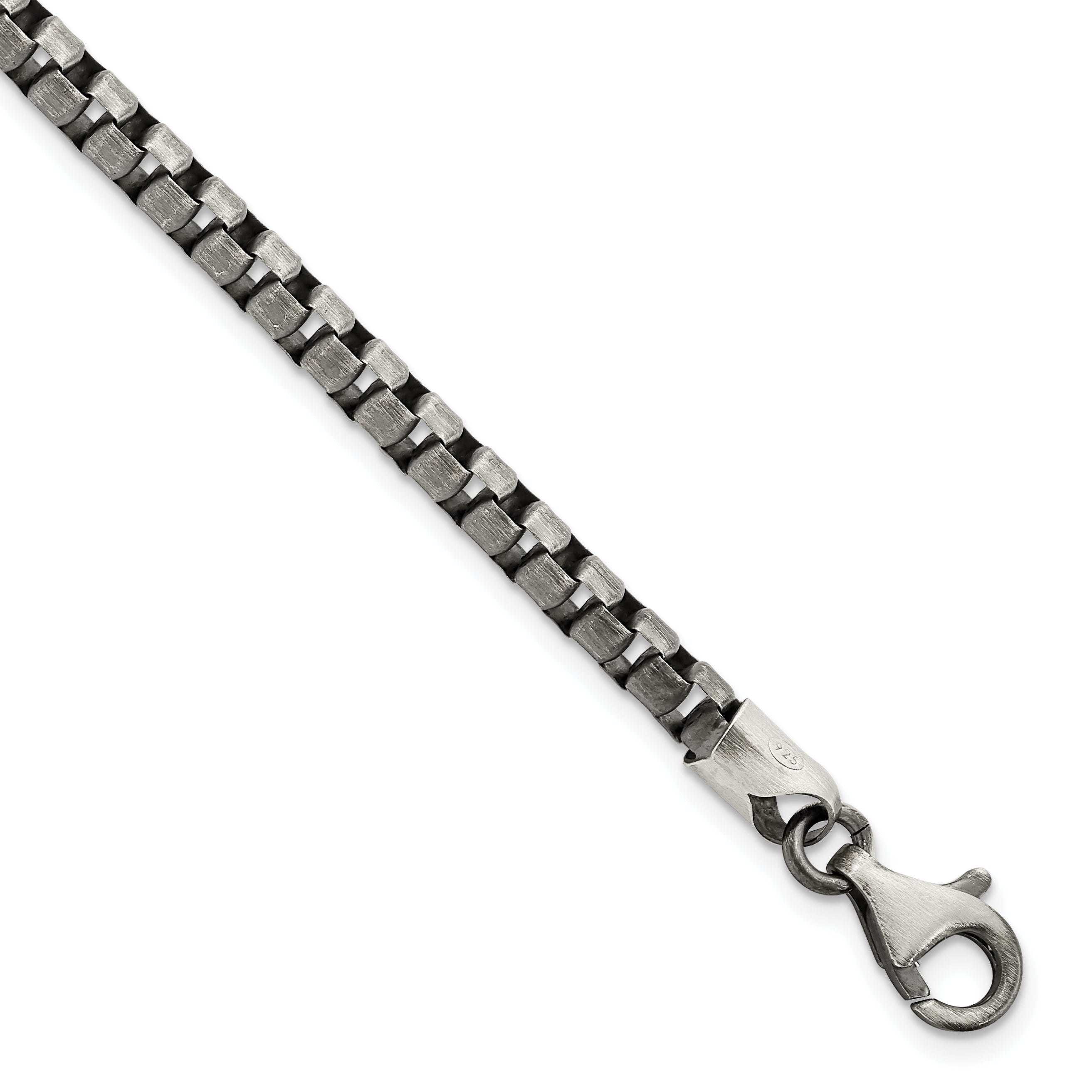 Sterling Silver Antiqued Brushed Box Bracelet Main image