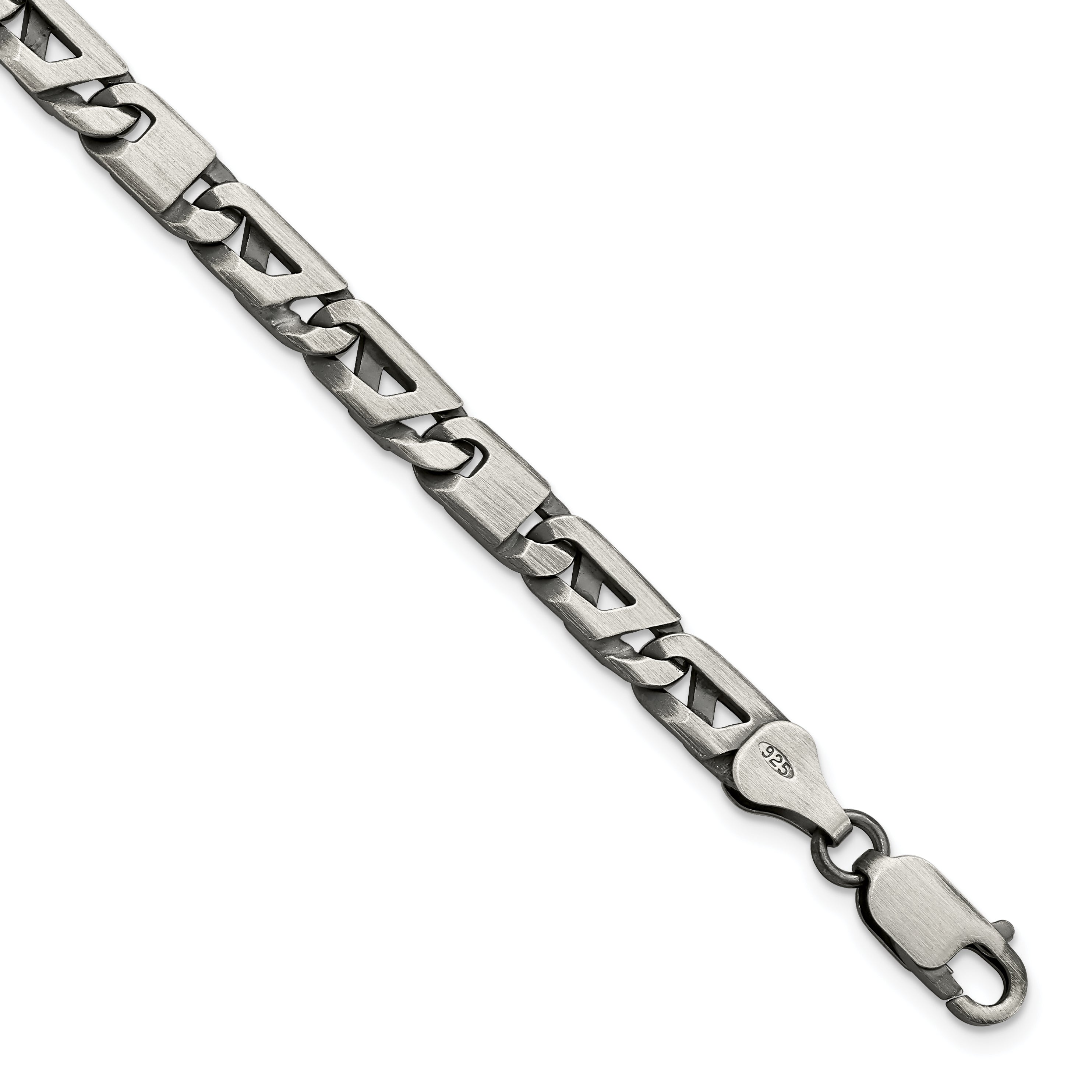 Sterling Silver Antiqued Brushed Link Bracelet Main image