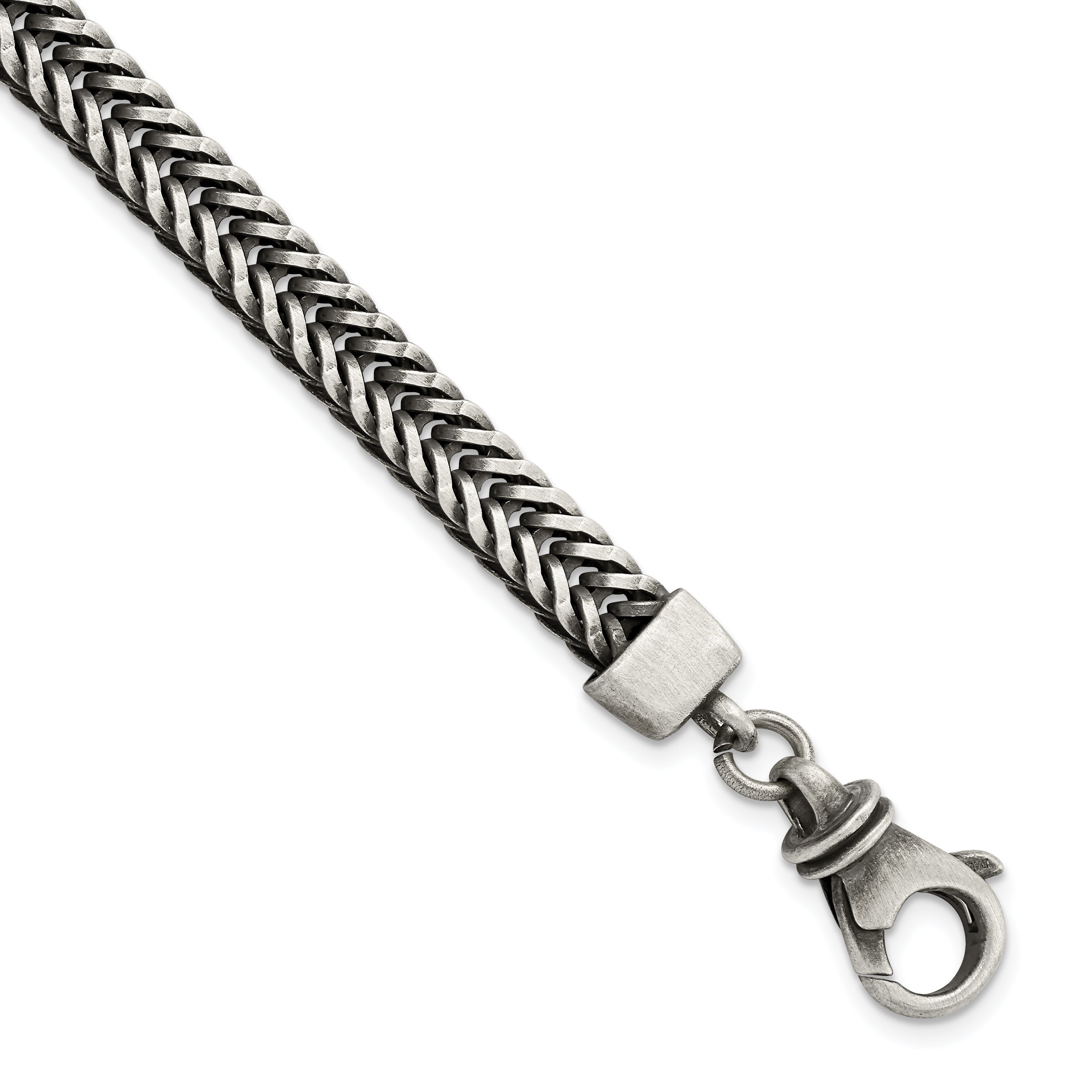 Sterling Silver Brushed Antiqued Wheat Chain Bracelet Main image