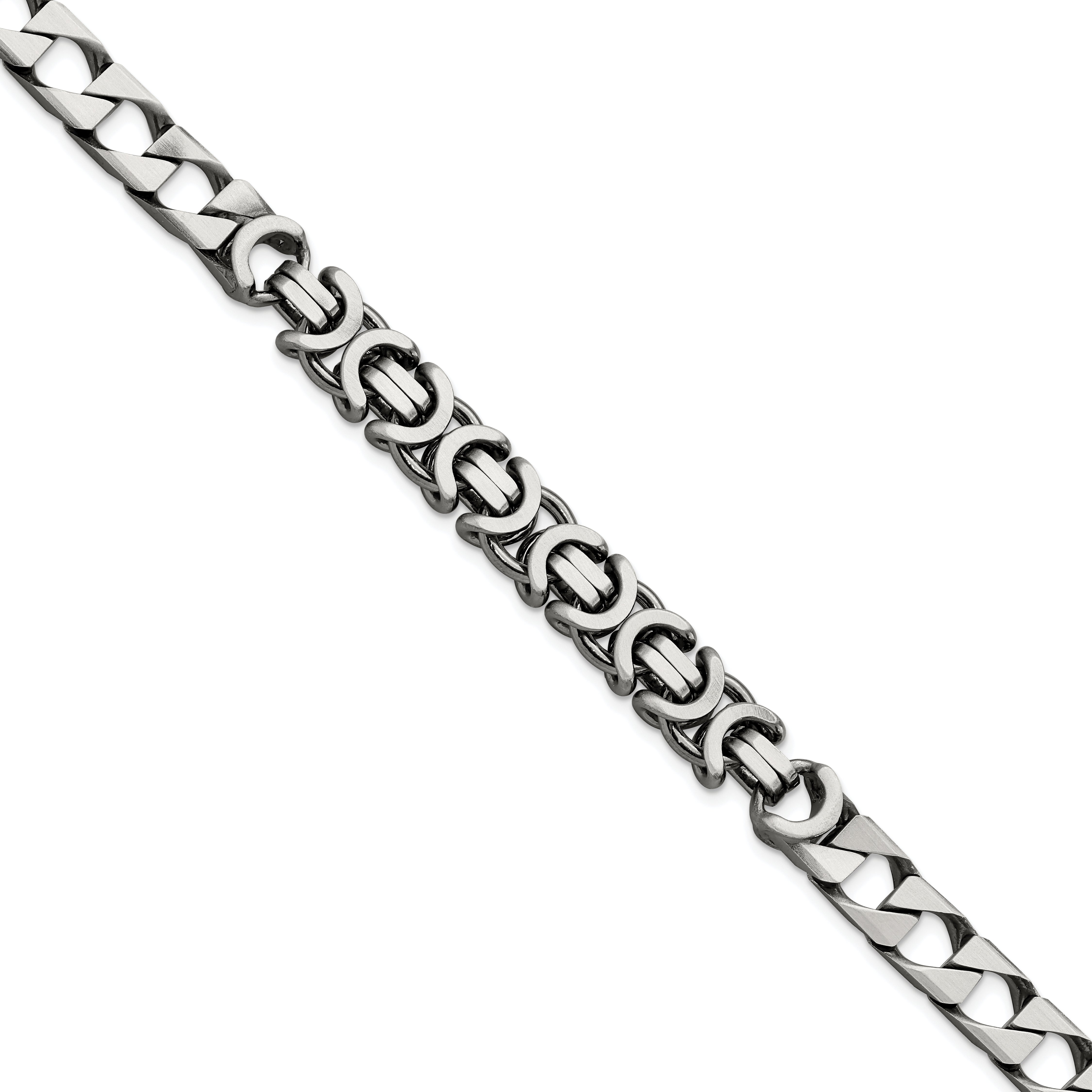 Sterling Silver Mens Antiqued Brushed Curb/Circles Bracelet Main image