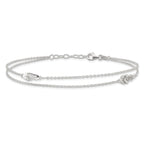 Sterling Silver 2-Strand CZ Flip Flop Plus Extender - Total Anklet
