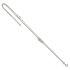 Sterling Silver 2-Strand CZ Flip Flop Plus Extender - Total Anklet
