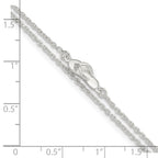 Sterling Silver 2-Strand CZ Flip Flop Plus Extender - Total Anklet