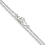 Sterling Silver 2-Strand CZ Flip Flop Plus Extender - Total Anklet