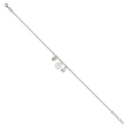 Sterling Silver Shells 9in Plus 1 in Ext. Anklet