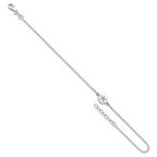 Sterling Silver with CZ Sand Dollar 9in Plus 1 in Ext. Anklet