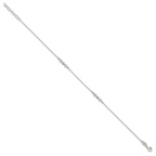 Sterling Silver CZ 3-Diamond Shapes 9in Plus 1 in Ext. Anklet