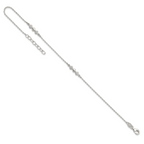 Sterling Silver CZ 3-Diamond Shapes 9in Plus 1 in Ext. Anklet