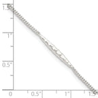 Sterling Silver 9in Plus 1 in Ext. Textured Bar Anklet