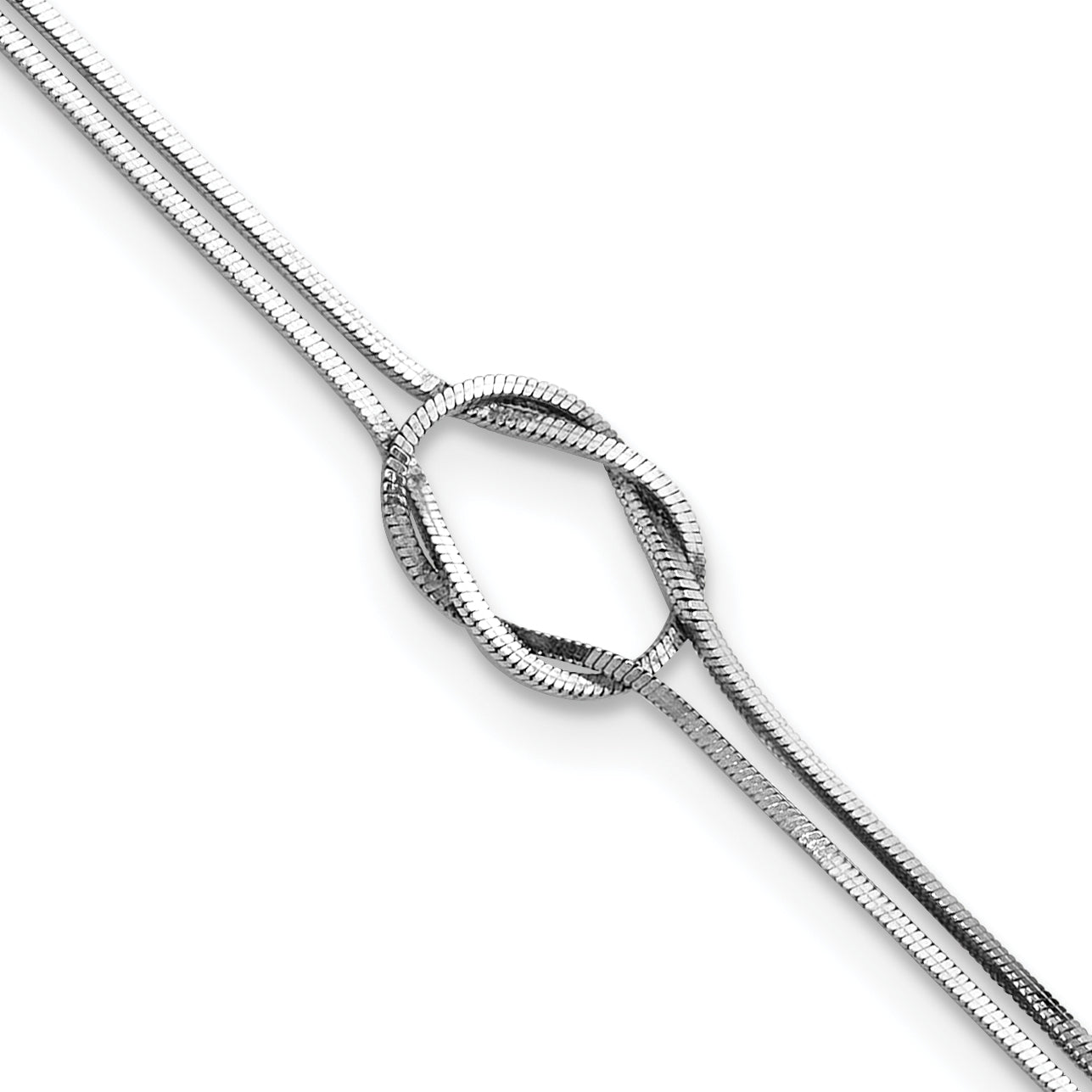 Sterling Silver RH-plated Fancy Loop 9in Plus 1in ext Anklet Main image